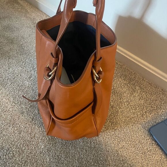 Cole Haan Light Brown Very Soft Leather Shoulder Bag Purse In Great Condition - Picture 8 of 13